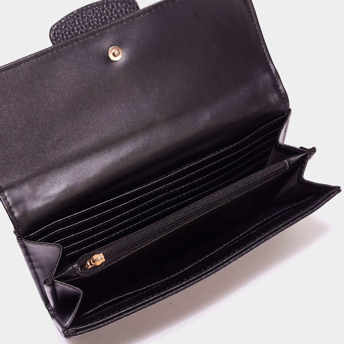 Portefeuille rectangulaire noir femme