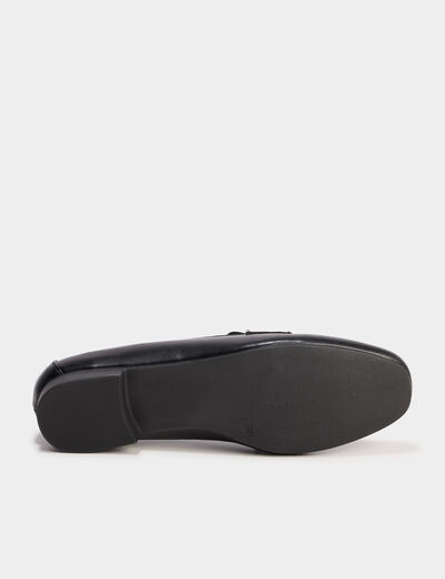 Mocassins bout carré noir femme