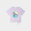 T-shirt détail noeud coton Stitch parme fille