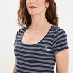 T-shirt col rond manches courtes Creeks bleu marine femme