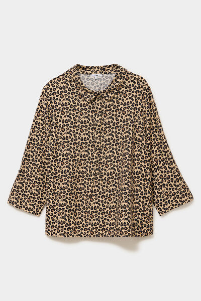 Blouse manches retroussables sable femme grande taille
