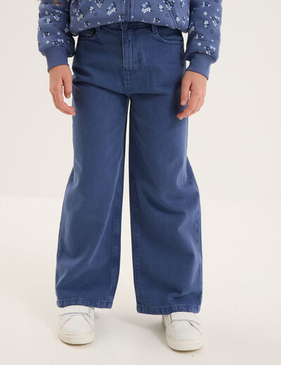 Pantalon large 5 poches coton Creeks bleu gris fille