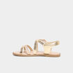 Sandales à brides croisées jaune or fille