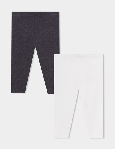 Lot 2 leggings coton blanc bébé fille