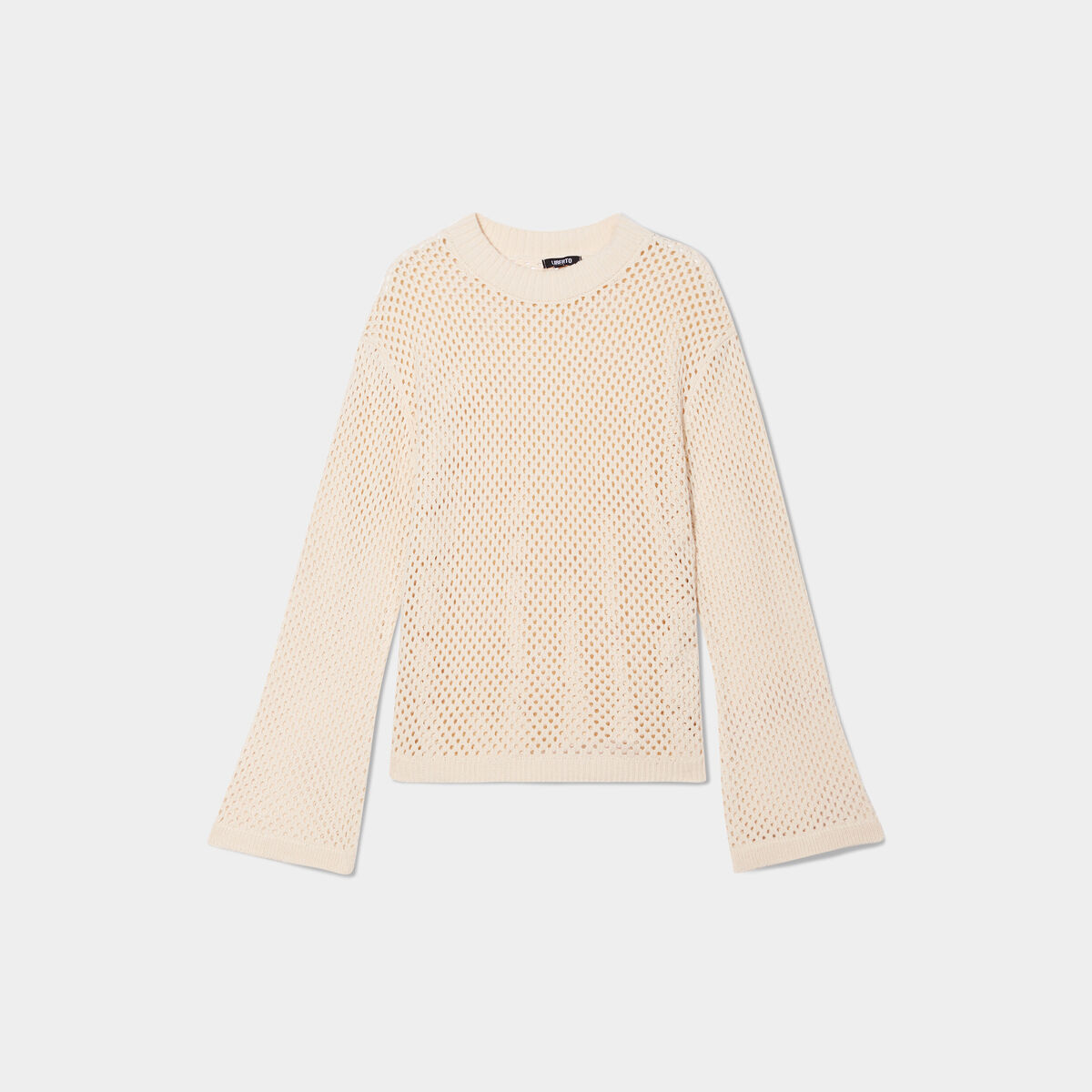 Pull ajouré manches pagodes Liberto ecru femme
