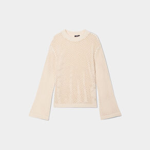 Pull ajouré manches pagodes Liberto ecru femme