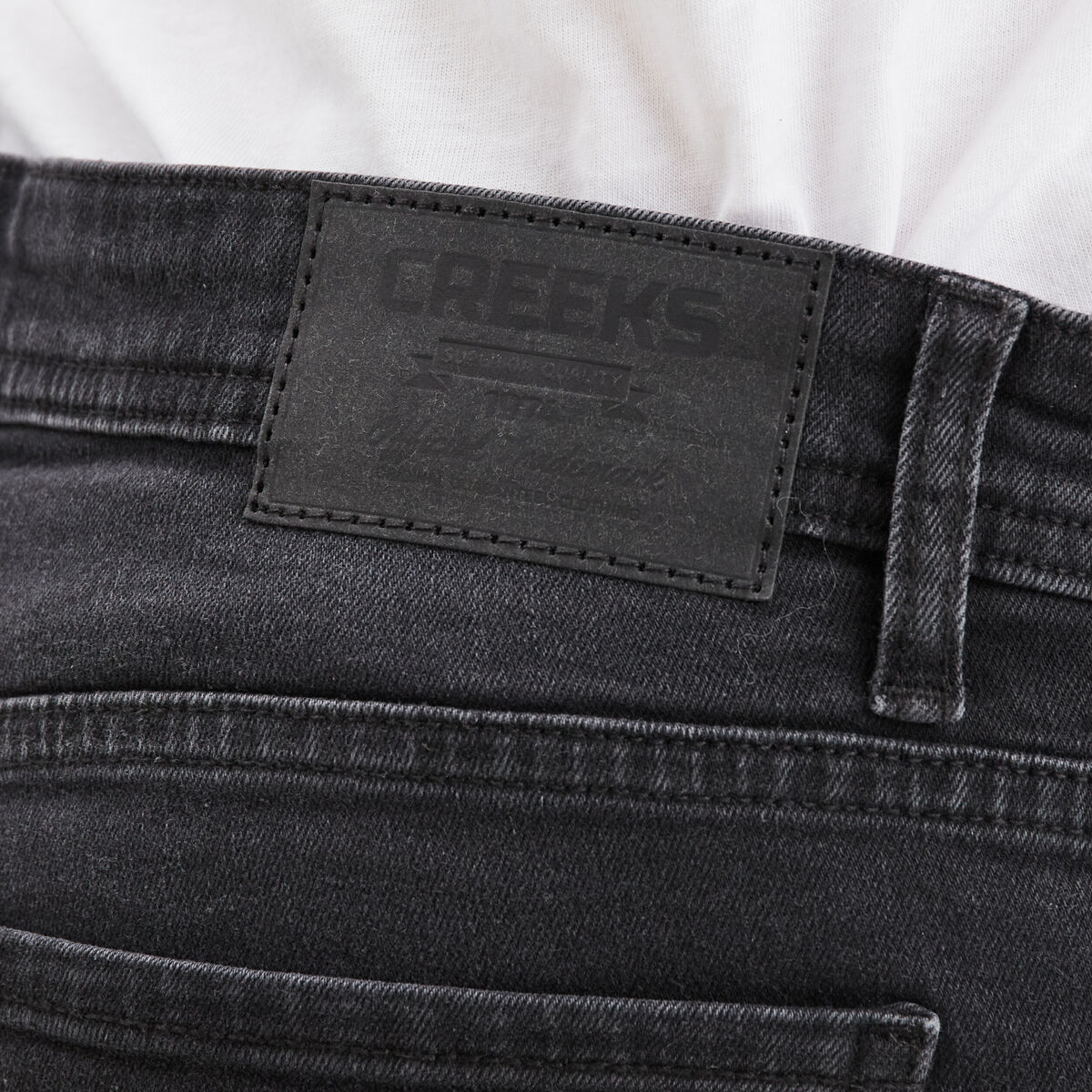 Jeans denim straight 5 poches Creeks denim noir homme