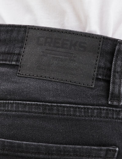 Jeans denim straight 5 poches Creeks denim noir homme