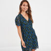Robe col cache-coeur manches papillons vert femme