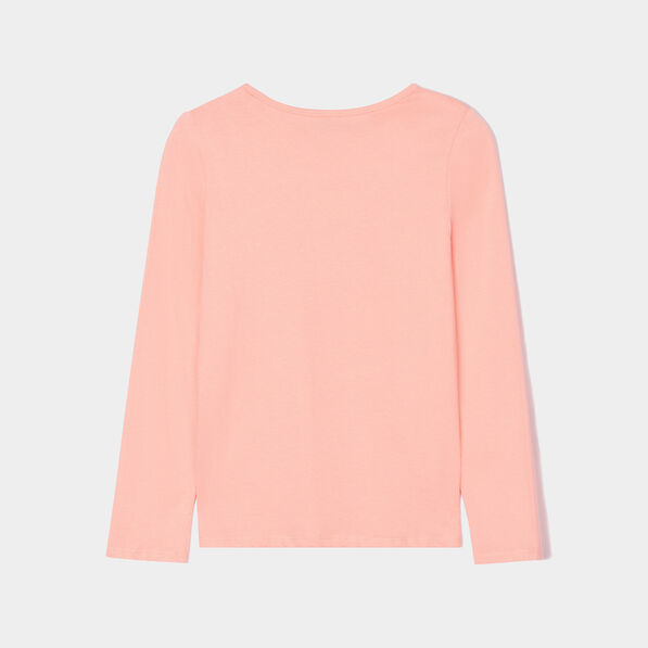 Ensemble pyjama pantalon resserré chat orange corail fille