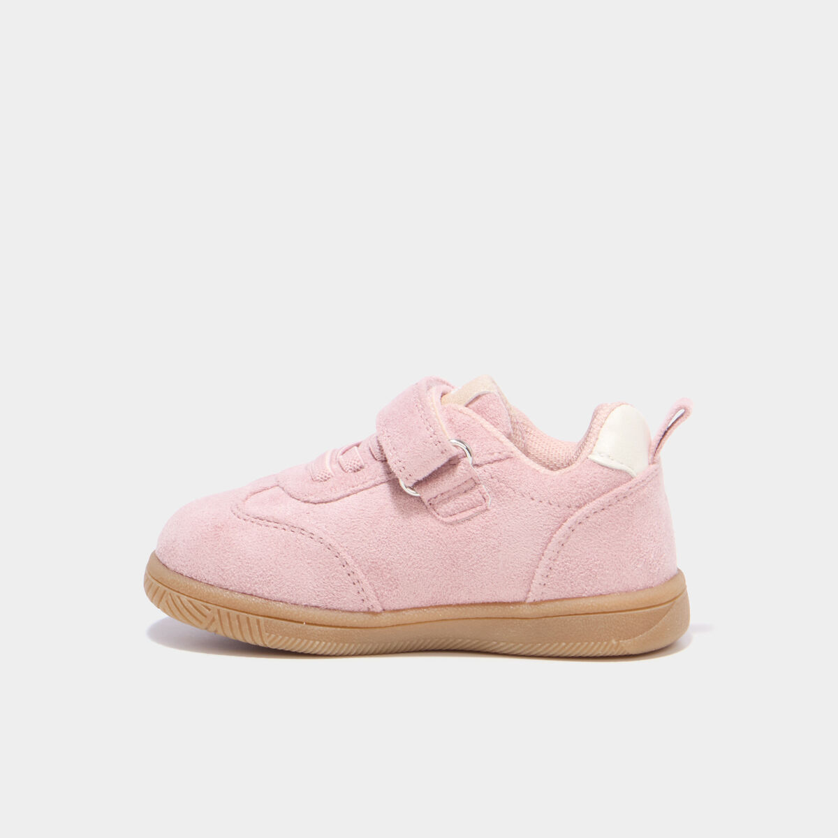 Tennis basses &agrave; scratchs semelle souple rose b&eacute;b&eacute; fille