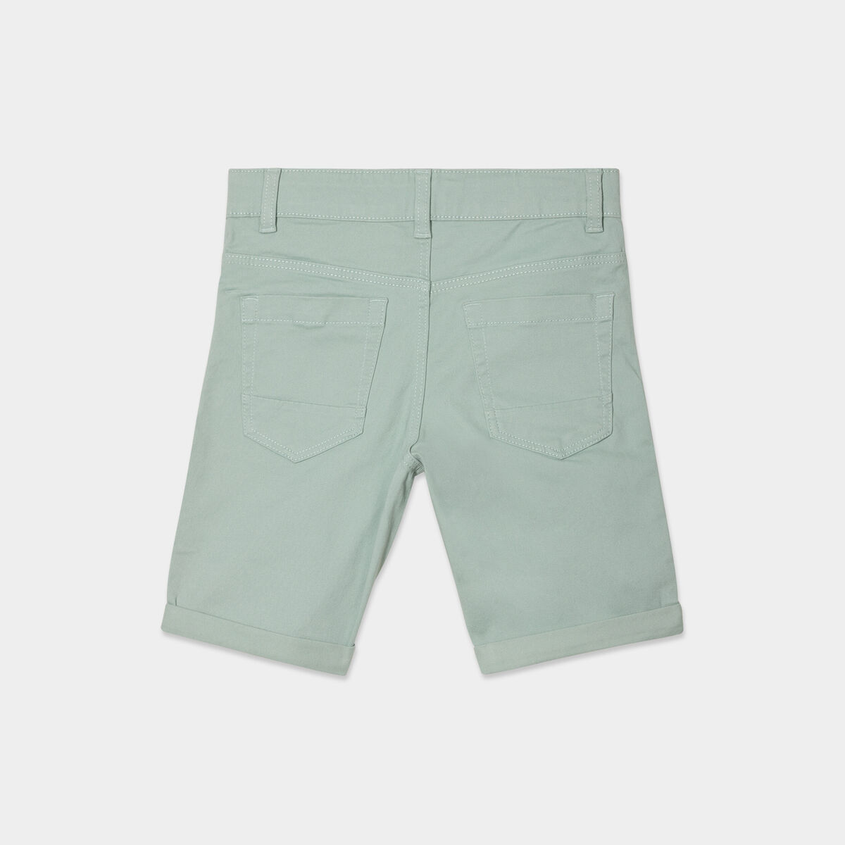 Bermuda droit ajusté à ourlets vert pastel garçon