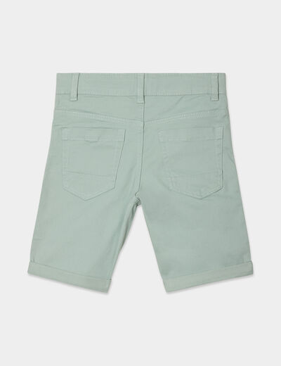 Bermuda droit ajusté à ourlets vert pastel garçon