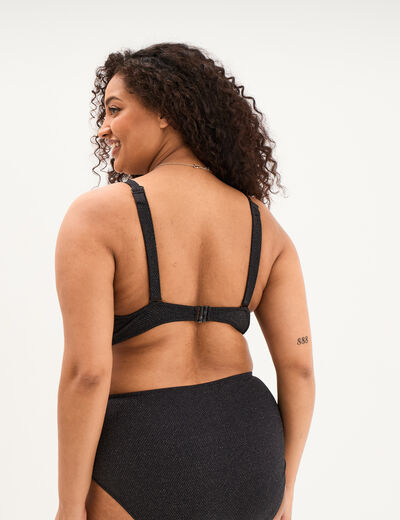 Haut de maillot de bain corbeille noir femme grande taille