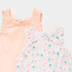 Lot 2 d&eacute;bardeurs droits cols ronds blanc b&eacute;b&eacute; fille