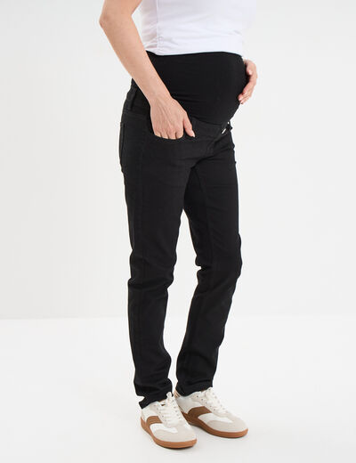Pantalon slim grossesse avec bandeau noir femme maternité