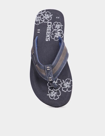 Mules plates bleu marine homme