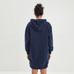 Robe sweat droite à capuche Creeks bleu marine femme