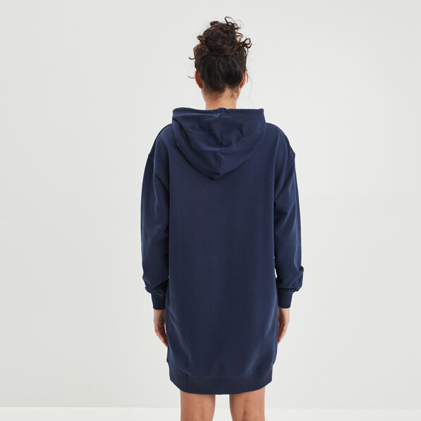 robe sweat droite a capuche creeks bleu marine femme Robe sweat droite à capuche Creeks bleu marine femme