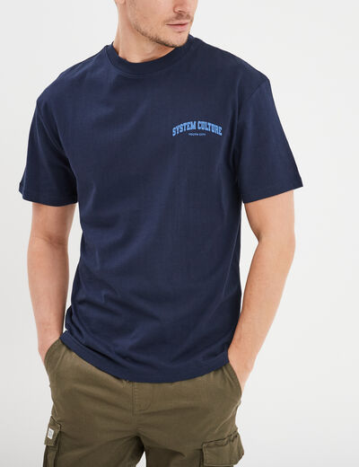 T-shirt oversize manches courtes Creeks bleu marine homme