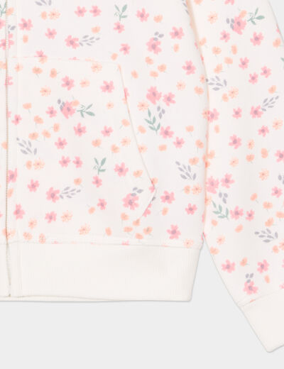 Sweat zippé à capuche Creeks beige fille