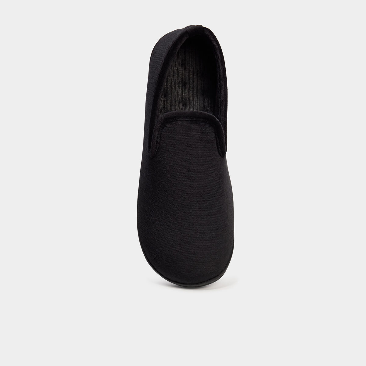 Pantoufles &agrave; bord rond et semelle plate noir homme