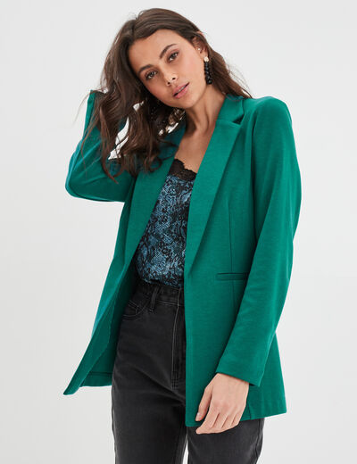 Veste blazer droite vert émeraude femme
