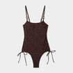Maillot de bain une pi&egrave;ce marron femme