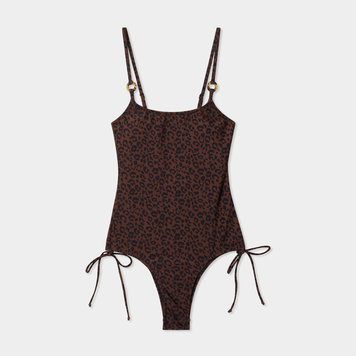 Maillot de bain une pi&egrave;ce marron femme