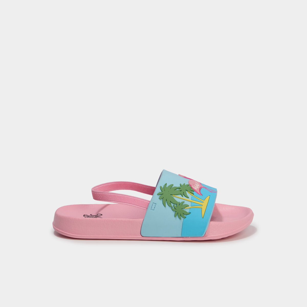 Claquettes avec bride &eacute;lastique au talon multicolore fille