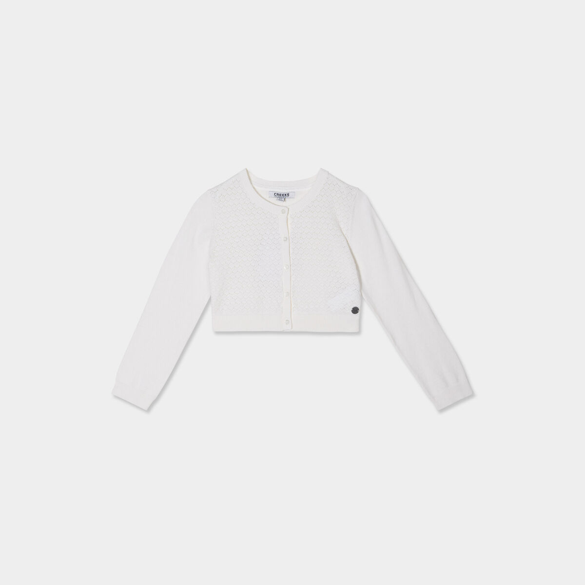 Gilet manches longues ivoire fille