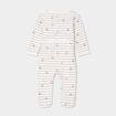 Dors-bien coton manches longues boutonné ecru bébé garçon