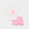 Ensemble pyjama short et t-shirt coton blanc fille