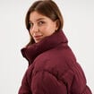 Doudoune &agrave; capuche oversize zipp&eacute;e violet fonc&eacute; femme grande taille