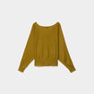 Pull encolure bateau manches longues vert olive femme