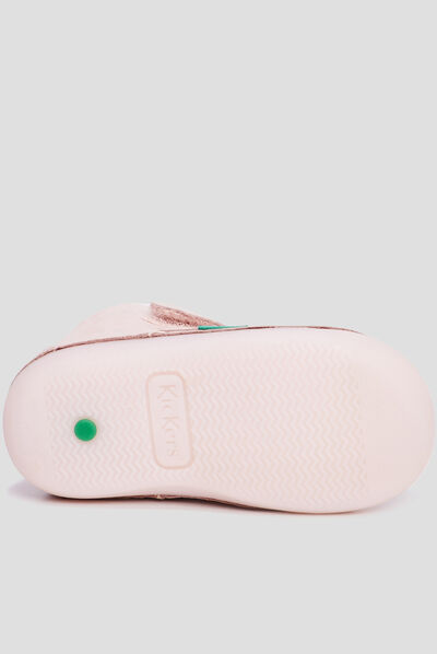 Bottillons en cuir Kickers Sabio rose bébé fille