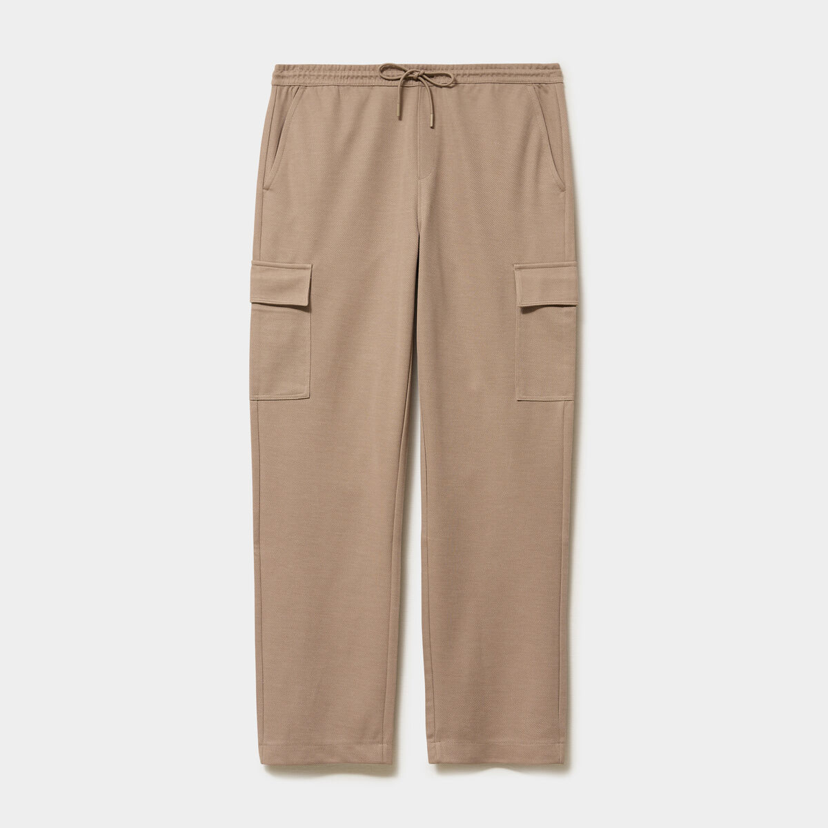 Pantalon cargo taille &eacute;lastiqu&eacute;e taupe homme