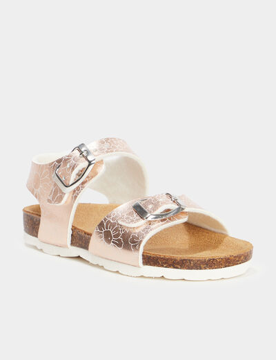 Sandales métallisées avec boucles couleur argent fille