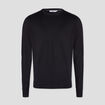 Pull droit col rond coton m&eacute;lang&eacute; noir homme