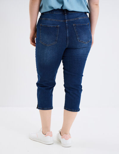 Jeans corsaire slim taille haute denim stone femme grande taille