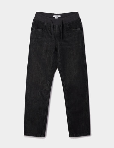 Jeans regular taille ajustable gris gar&ccedil;on