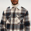 Surchemise carreaux doubl&eacute;e effet sherpa ecru homme