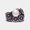 Ceinture avec oeillets noir femme