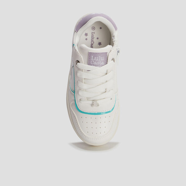 Tennis zippées Lulu Castagnette blanc fille