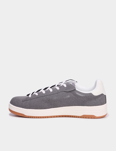 Tennis basses &agrave; lacets gris homme