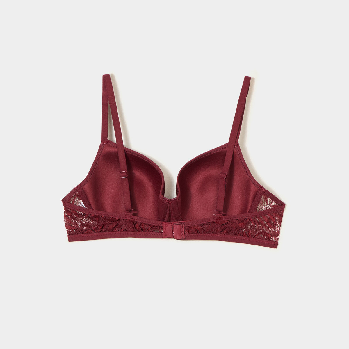 Lot 2 soutiens-gorge corbeille dentelle bordeaux femme