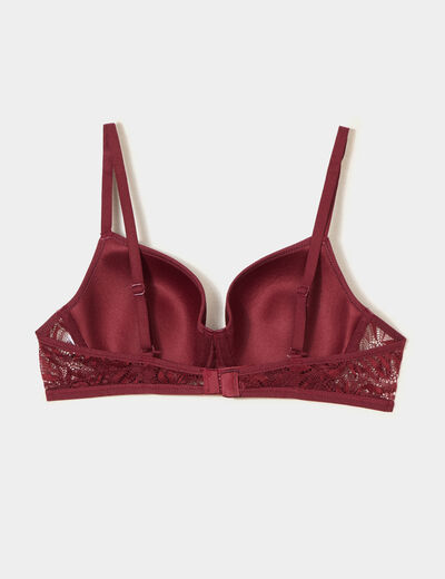 Lot 2 soutiens-gorge corbeille dentelle bordeaux femme