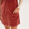 Robe chasuble courte effet velours rouge fonc&eacute; femme