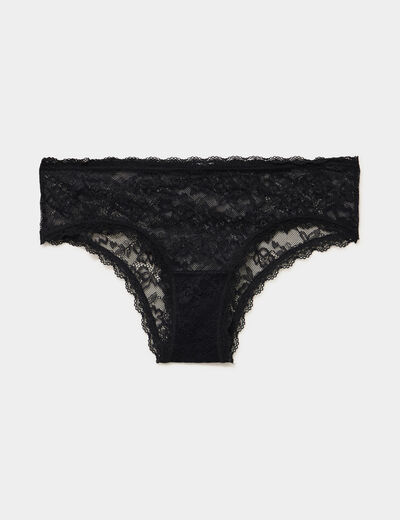 Shorty en dentelle noir femme