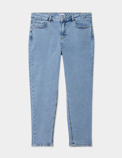 Jeans mom 7/8ème taille haute denim double stone femme grande taille